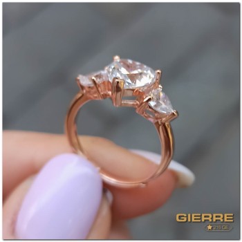 Plac oro rosa zircone bianco